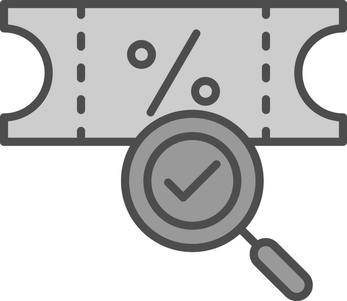 Coupon Line Filled Greyscale Icon Design vector