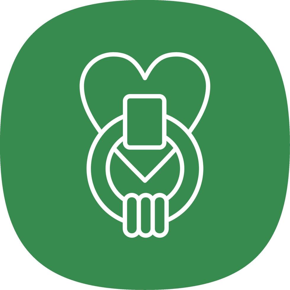 Door Knocker Line Curve Icon Design vector