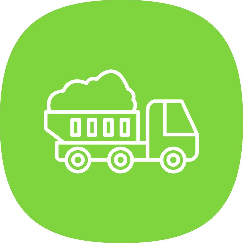 Dumper Truck Line Curve Icon Design vector