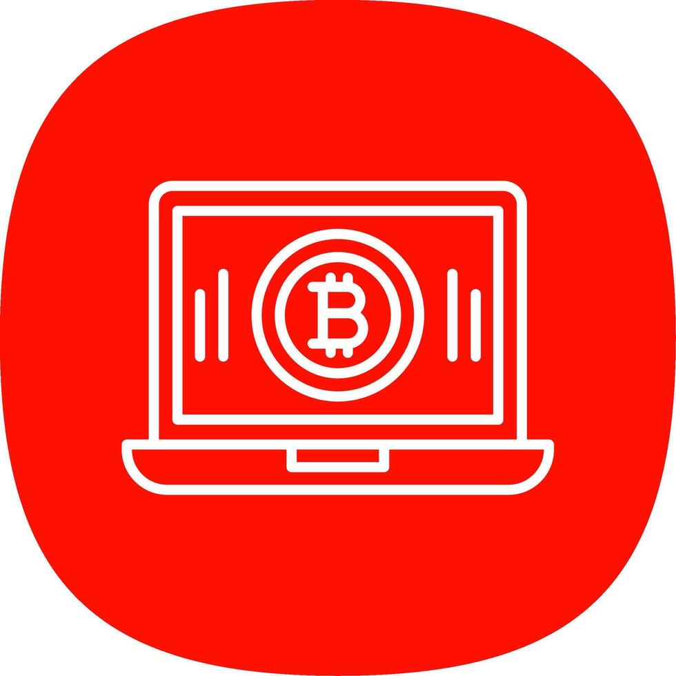 Bitcoin Mining Line Curve Icon Design vector