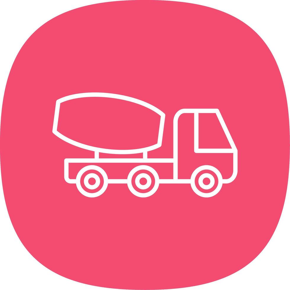 Cement Truck Line Curve Icon Design vector