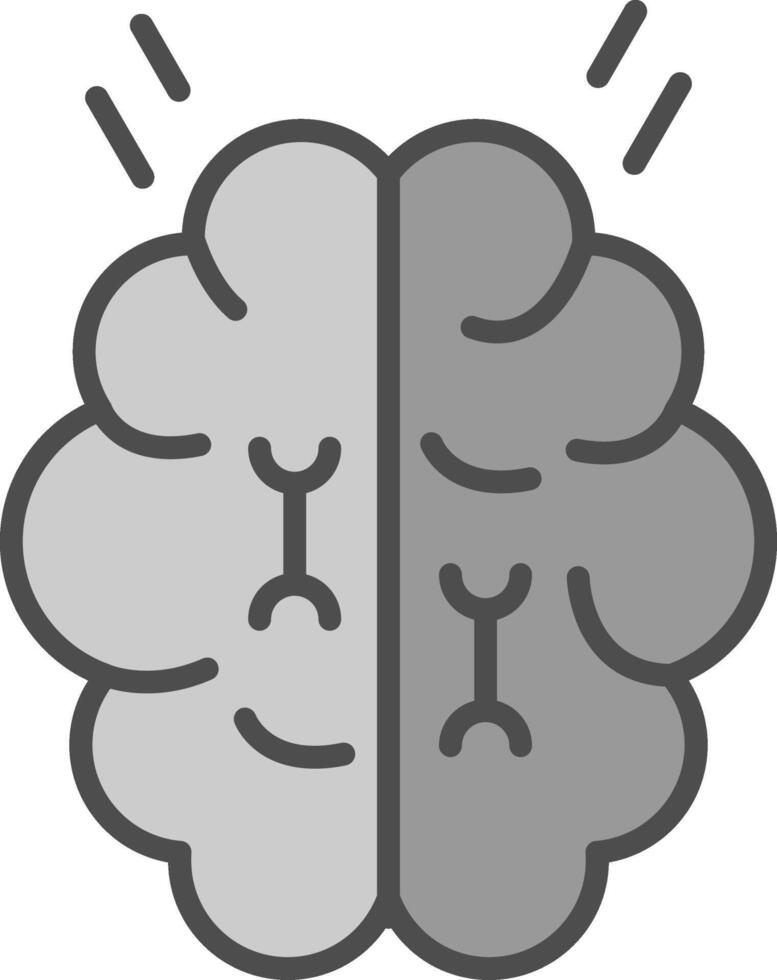 Brainstorm Line Filled Greyscale Icon Design vector