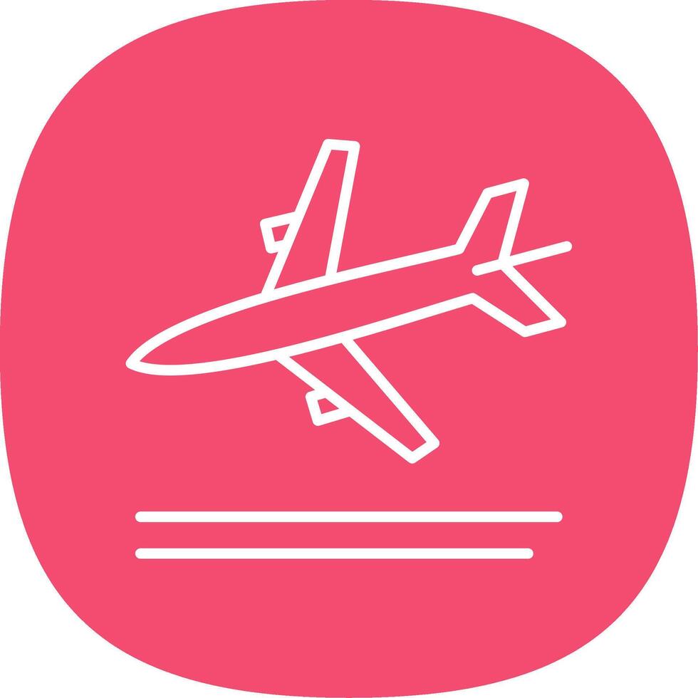 Landing Line Curve Icon Design vector