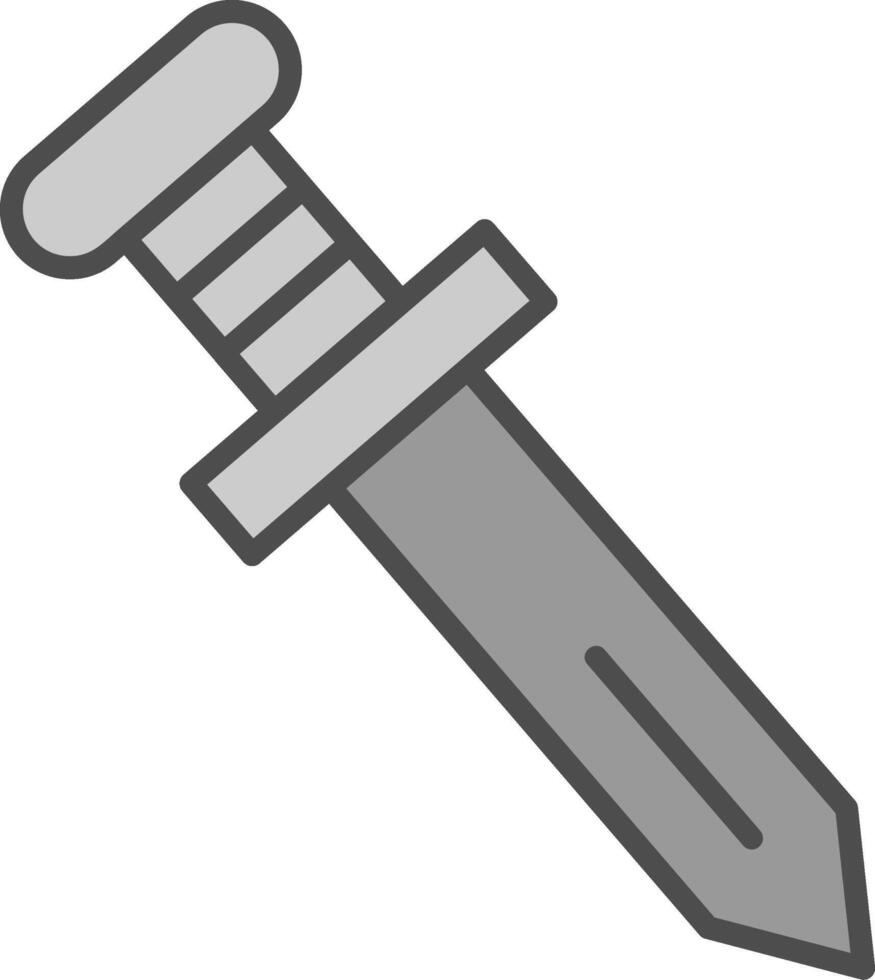 cuchillo línea lleno escala de grises icono diseño vector