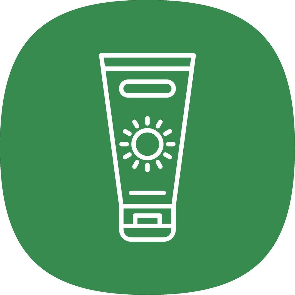 Sun Cream Line Curve Icon Design vector
