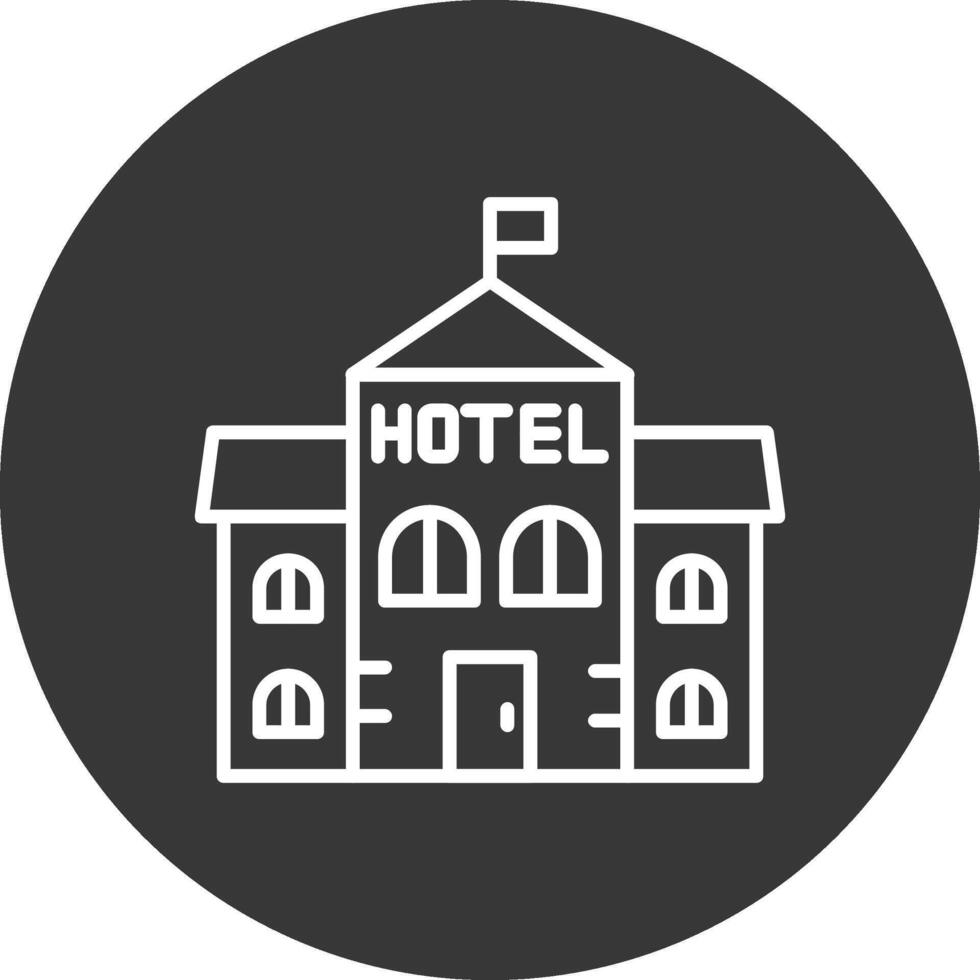 hotel línea invertido icono diseño vector