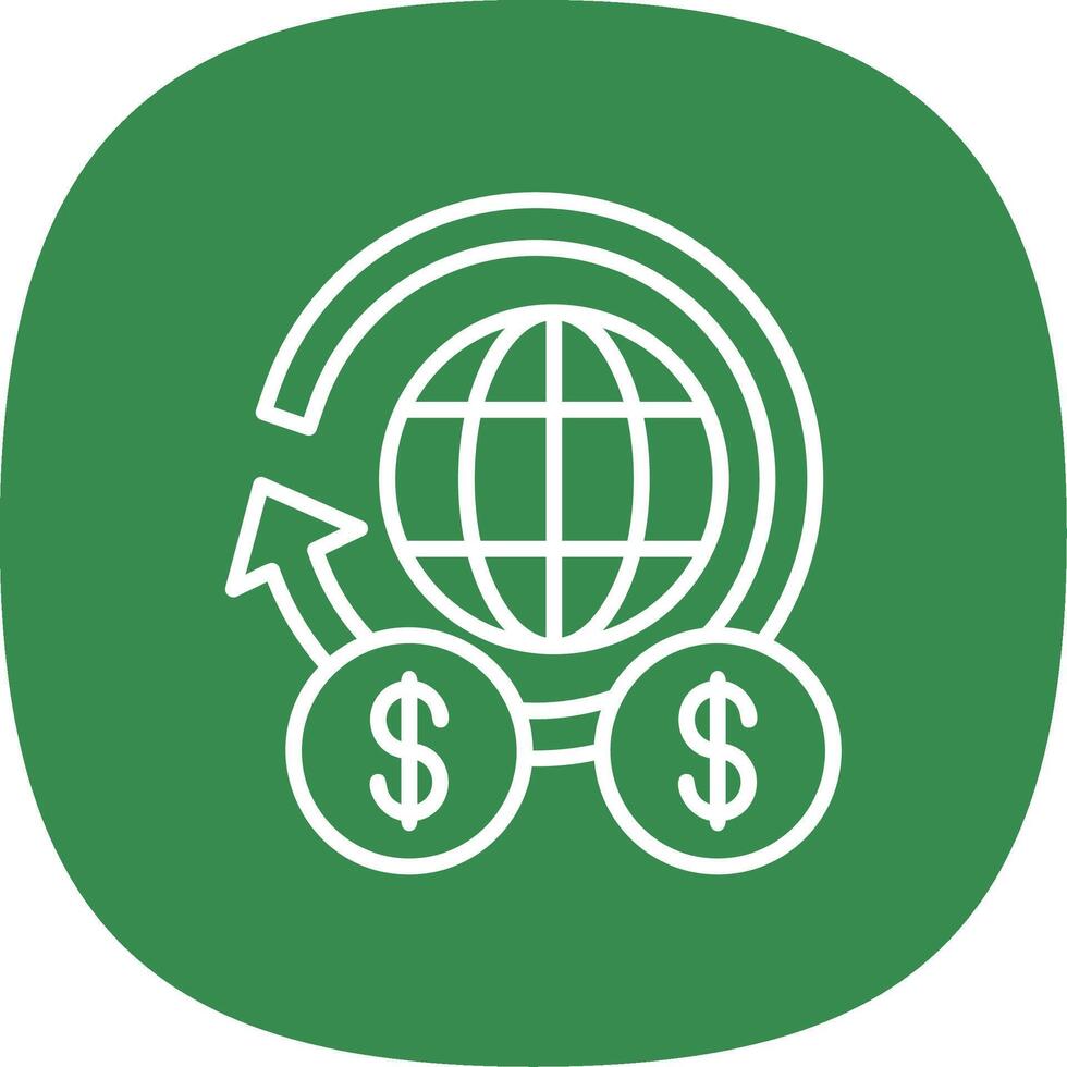 Global Finance Line Curve Icon Design vector