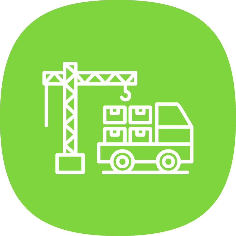 Loader Work Line Curve Icon Design vector