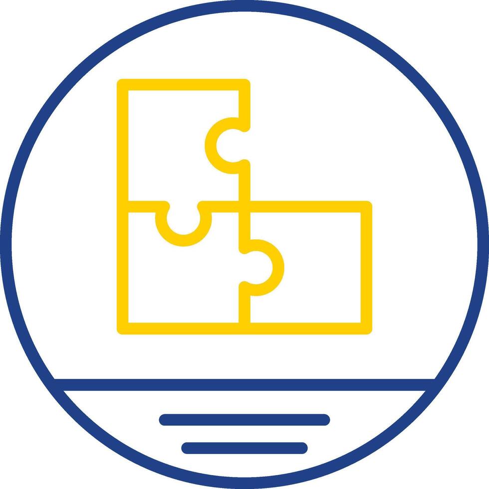 Puzzle Line Two Colour Icon Design vector
