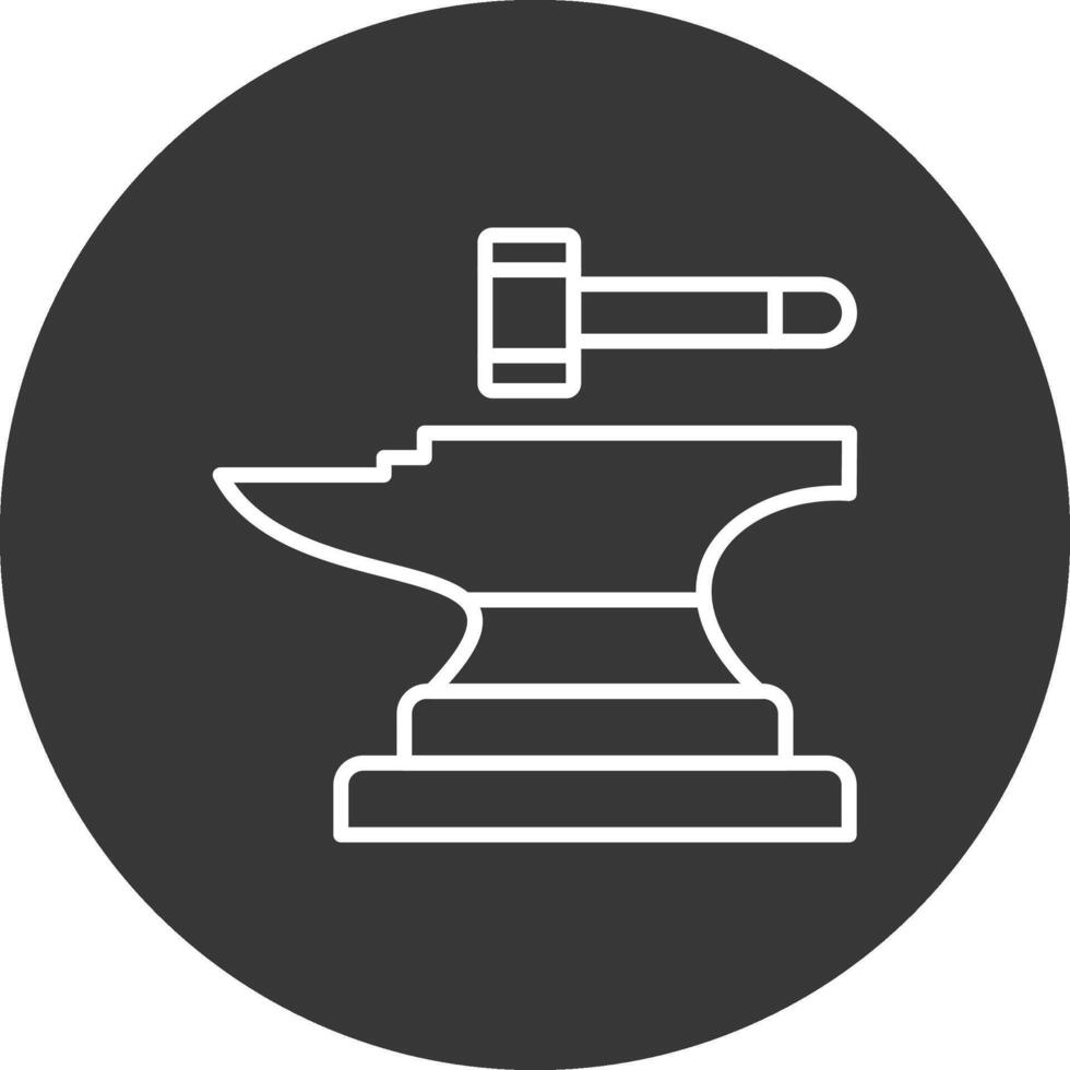 Anvil Line Inverted Icon Design vector