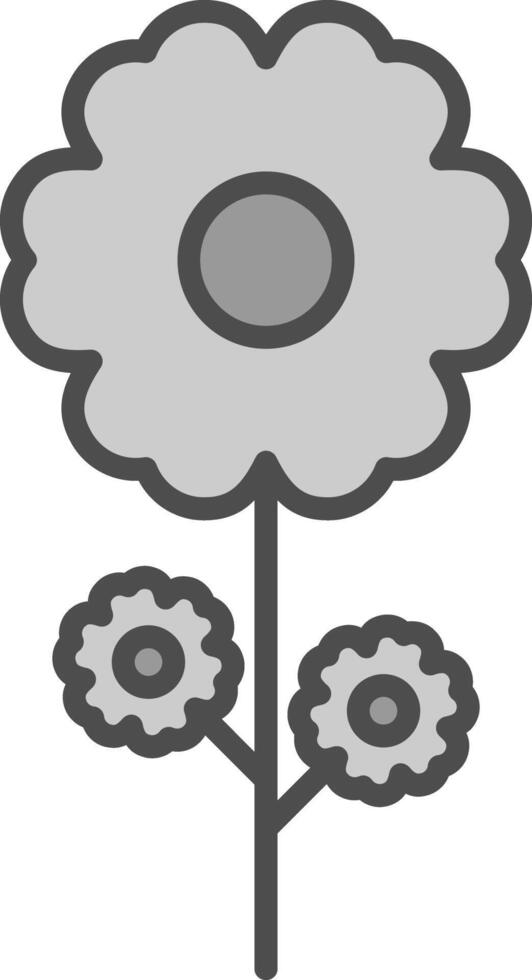 Flower Line Filled Greyscale Icon Design vector