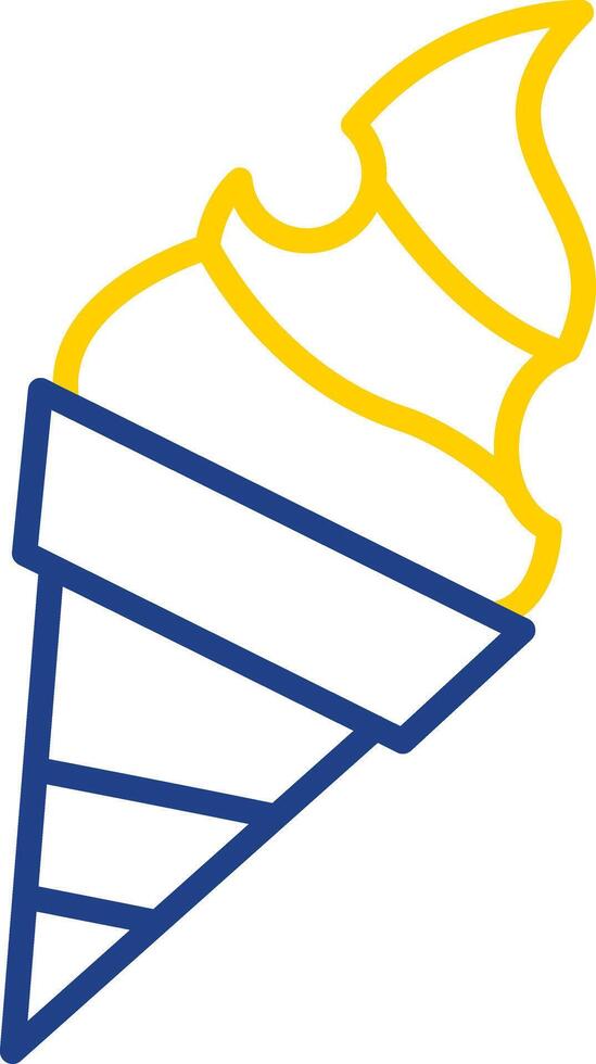 Ice Cream Line Two Colour Icon Design vector