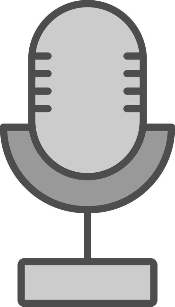 Microphone Line Filled Greyscale Icon Design vector