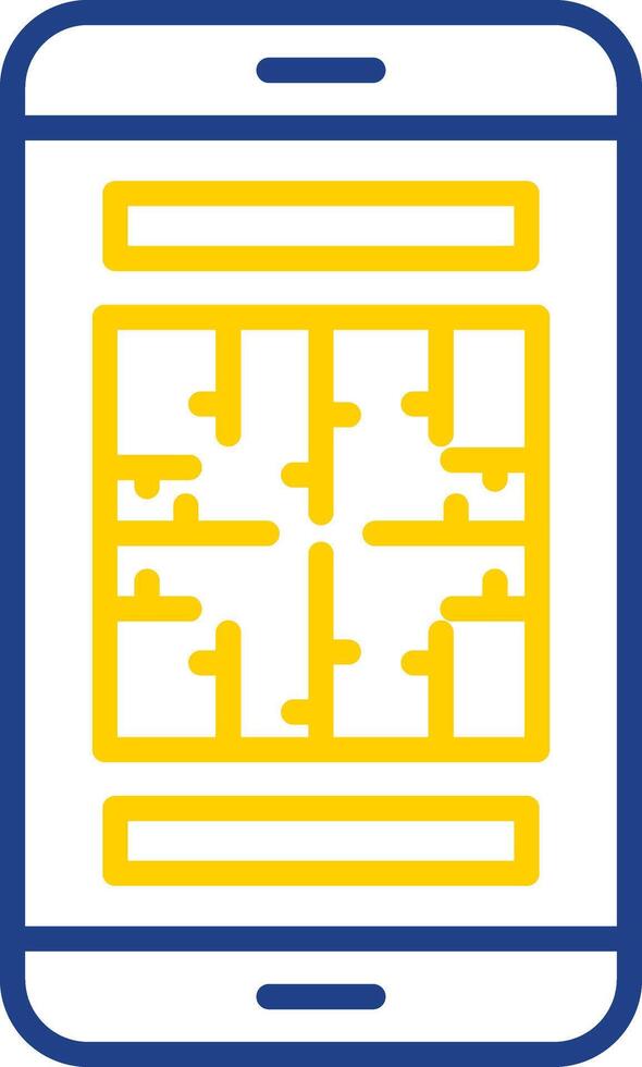 Maze Line Two Colour Icon Design vector