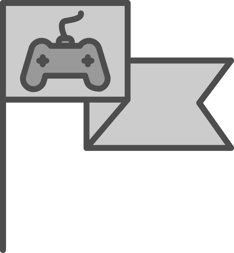 Flag Line Filled Greyscale Icon Design vector