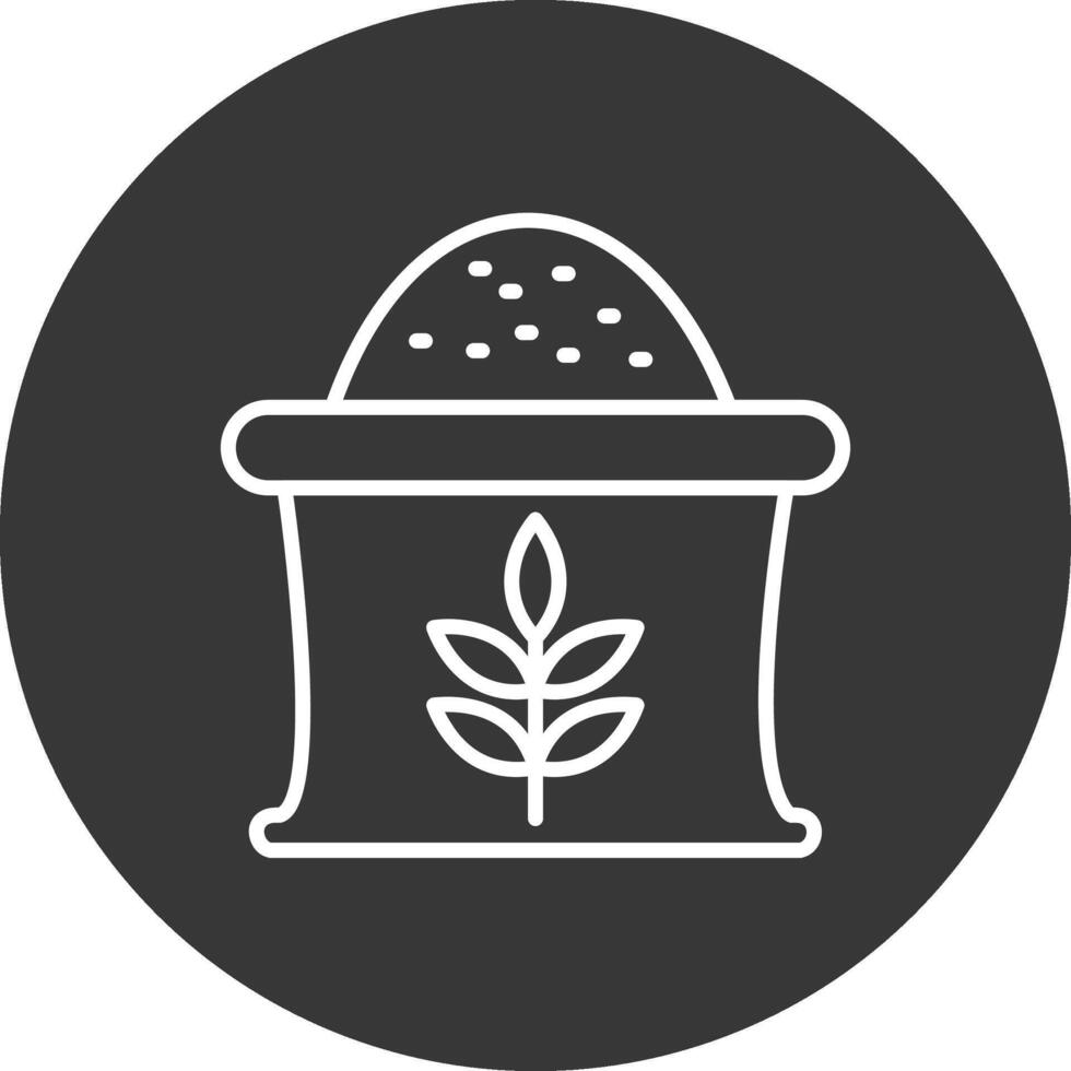 Wheat Sack Line Inverted Icon Design vector