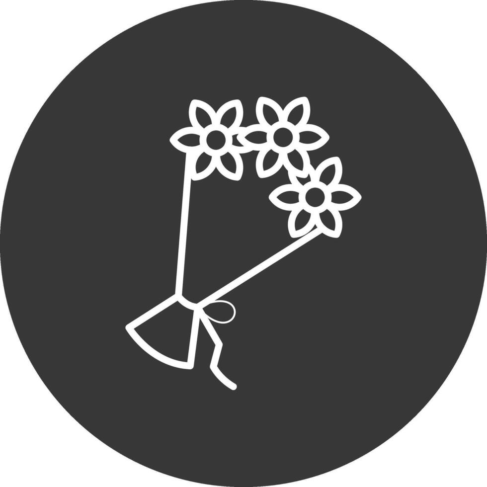 Flower Bouquet Line Inverted Icon Design vector