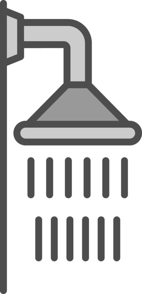 Shower Line Filled Greyscale Icon Design vector