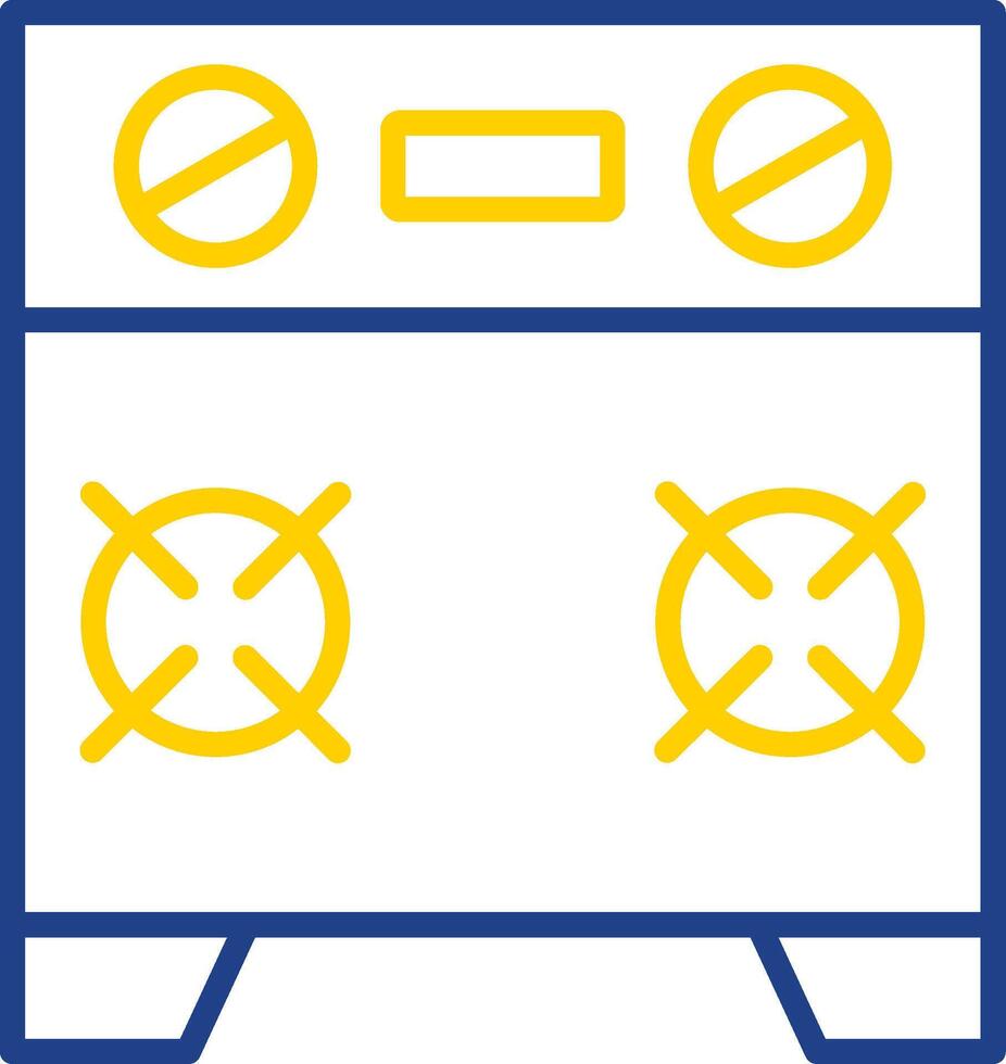 Stove Line Two Colour Icon Design vector