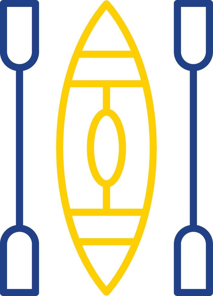Canoe Line Two Colour Icon Design vector