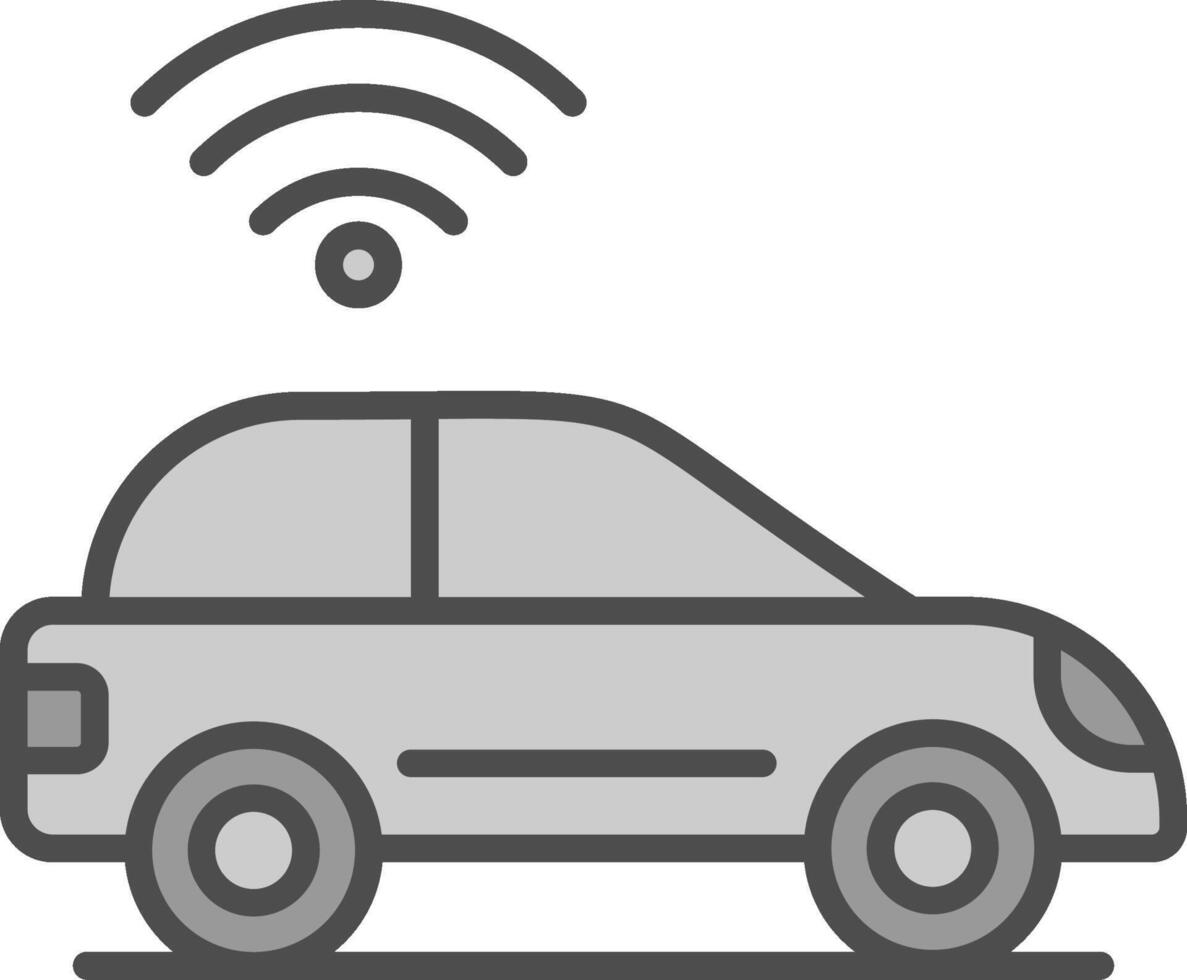 Smart Car Line Filled Greyscale Icon Design vector