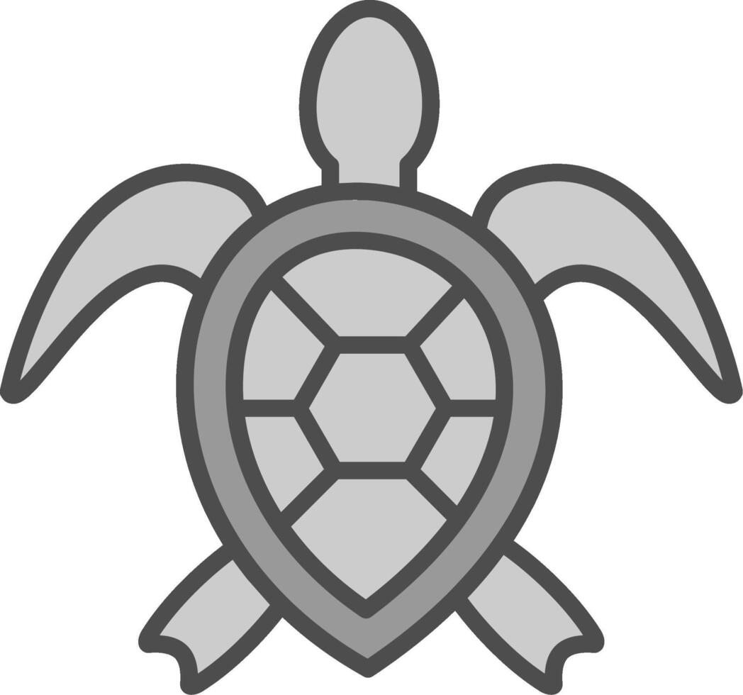 Sea Turtle Line Filled Greyscale Icon Design vector