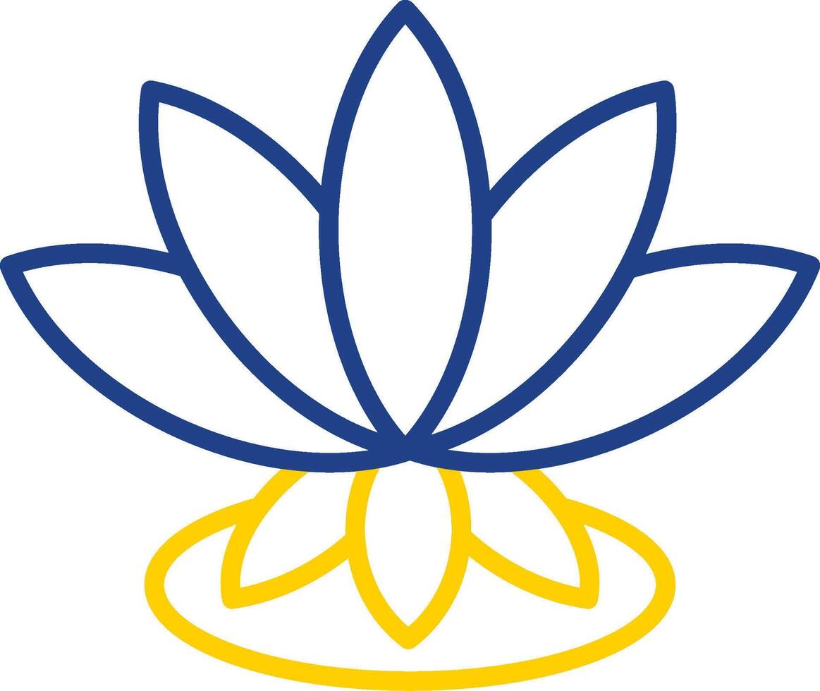 Lotus Line Two Colour Icon Design vector