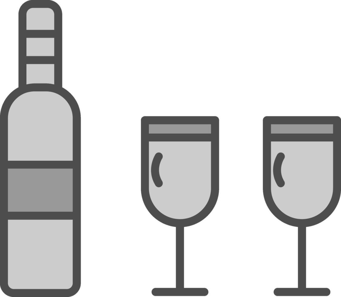 Wine Line Filled Greyscale Icon Design vector