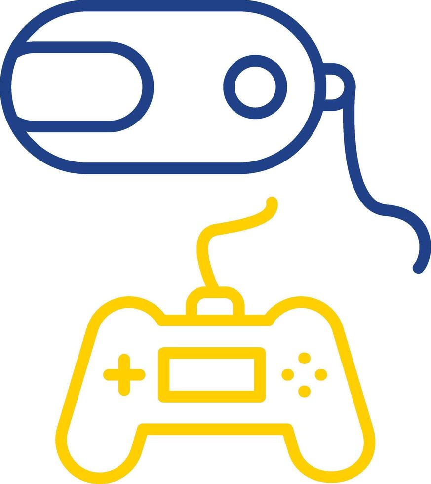 Vr Game Line Two Colour Icon Design vector