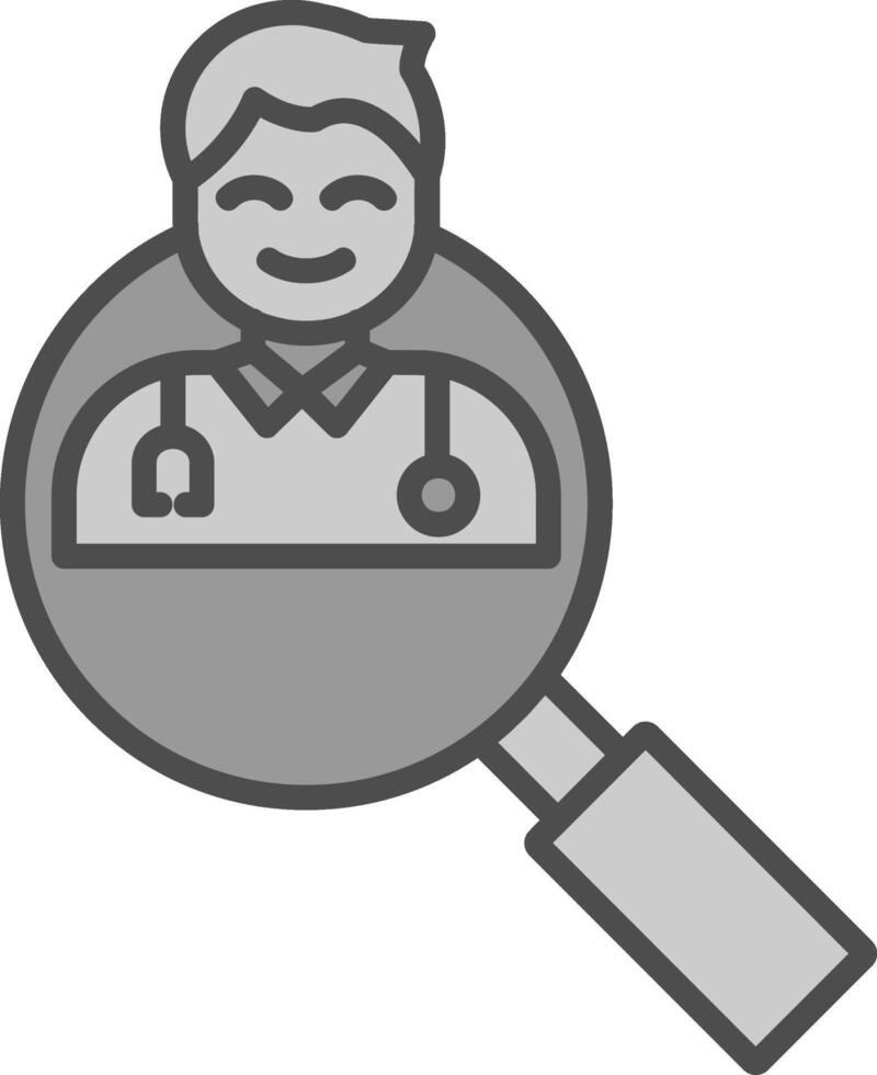 Doctor Serach Line Filled Greyscale Icon Design vector