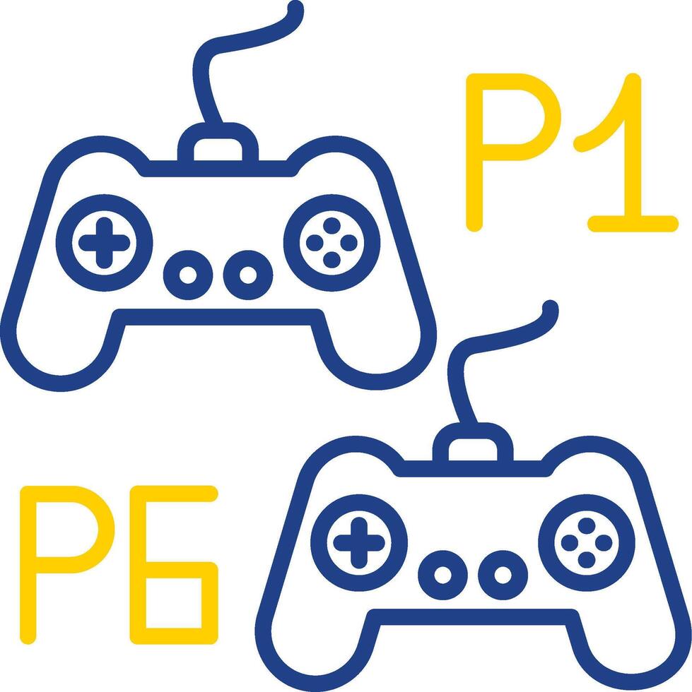 Player Versus Player Line Two Colour Icon Design vector