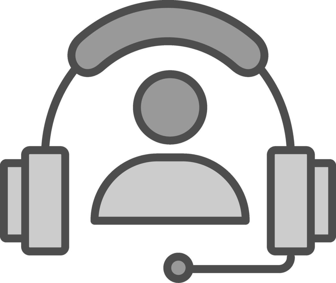 Call Center Line Filled Greyscale Icon Design vector