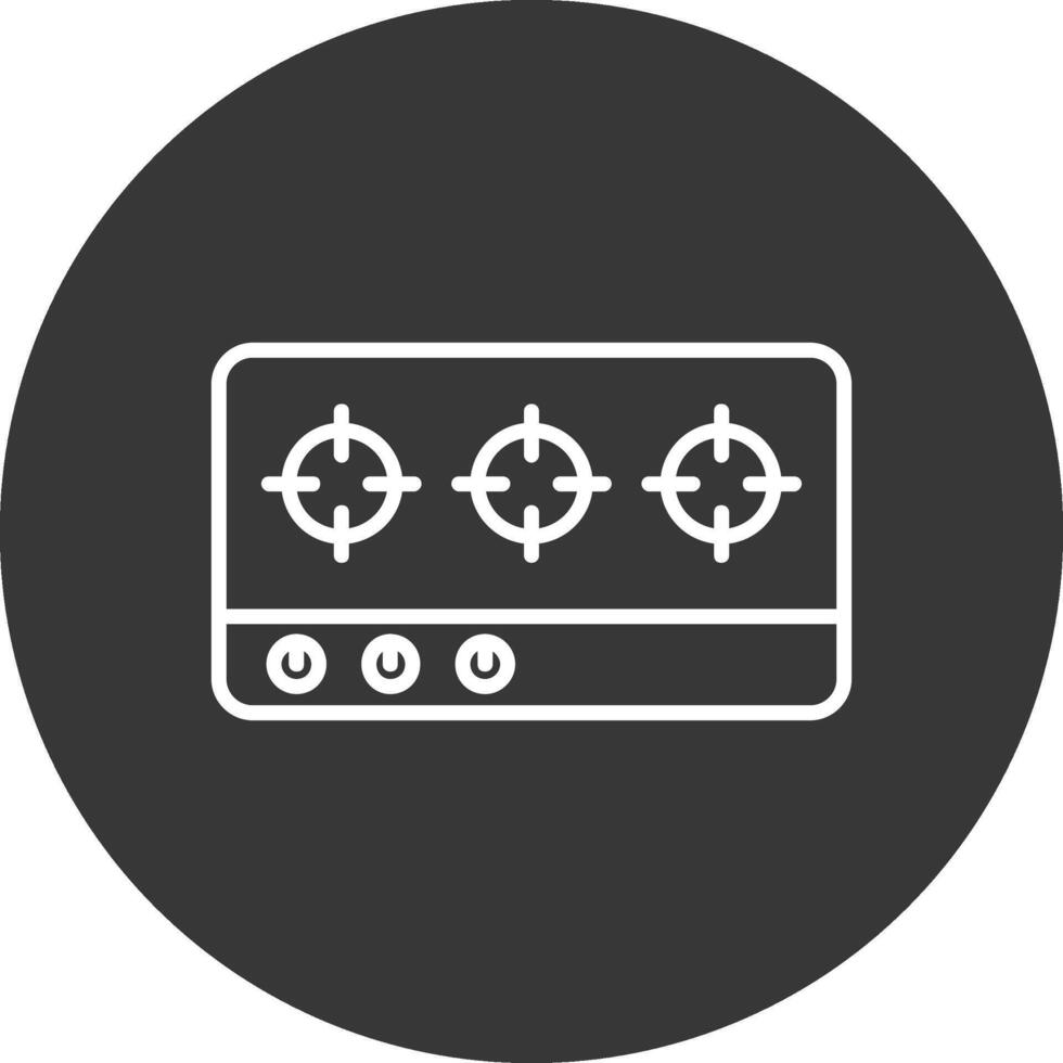 Hob Line Inverted Icon Design vector