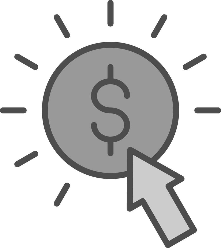 Pay Per Click Line Filled Greyscale Icon Design vector