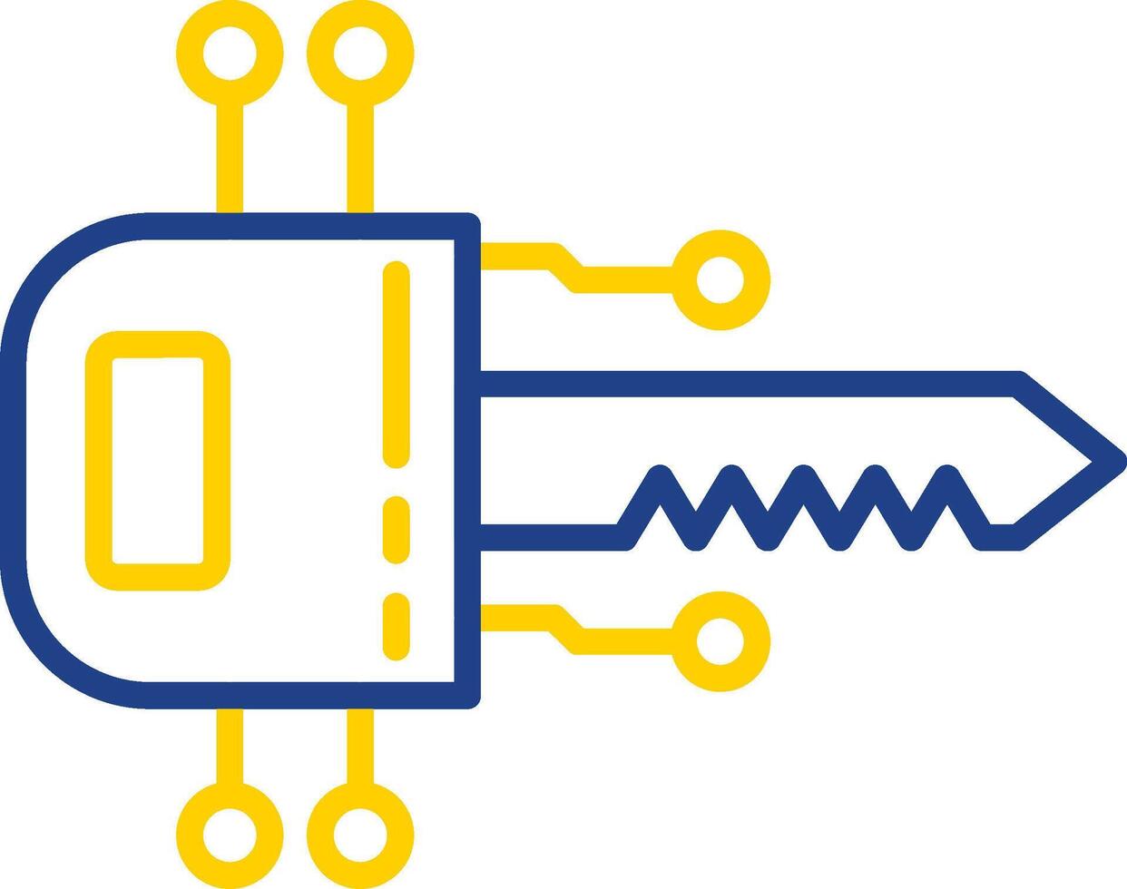 Digital Key Line Two Colour Icon Design vector