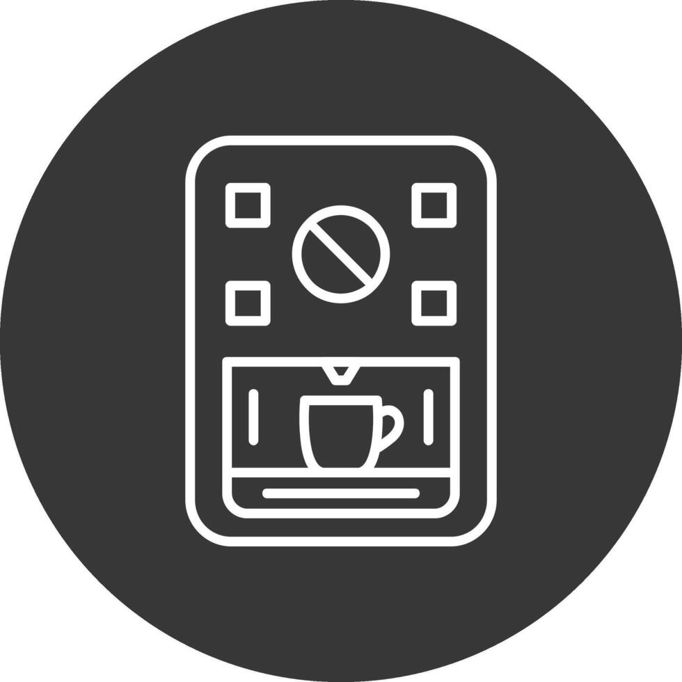 Coffee Machine Line Inverted Icon Design vector
