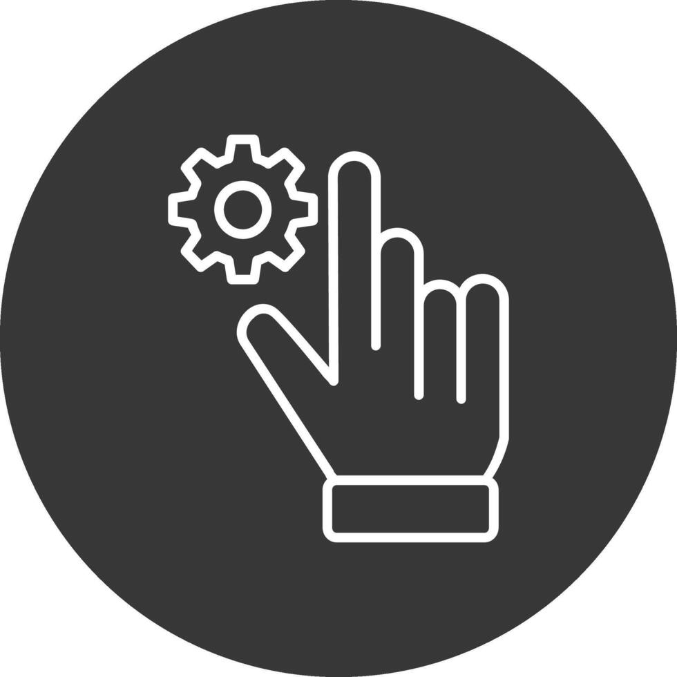 Hand Setting Line Inverted Icon Design vector