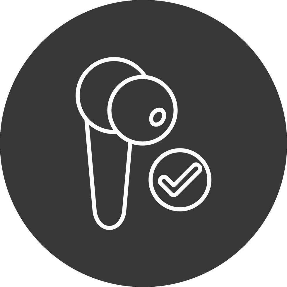 Earbud Line Inverted Icon Design vector