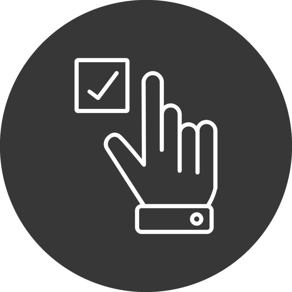 Hand Correct Line Inverted Icon Design vector