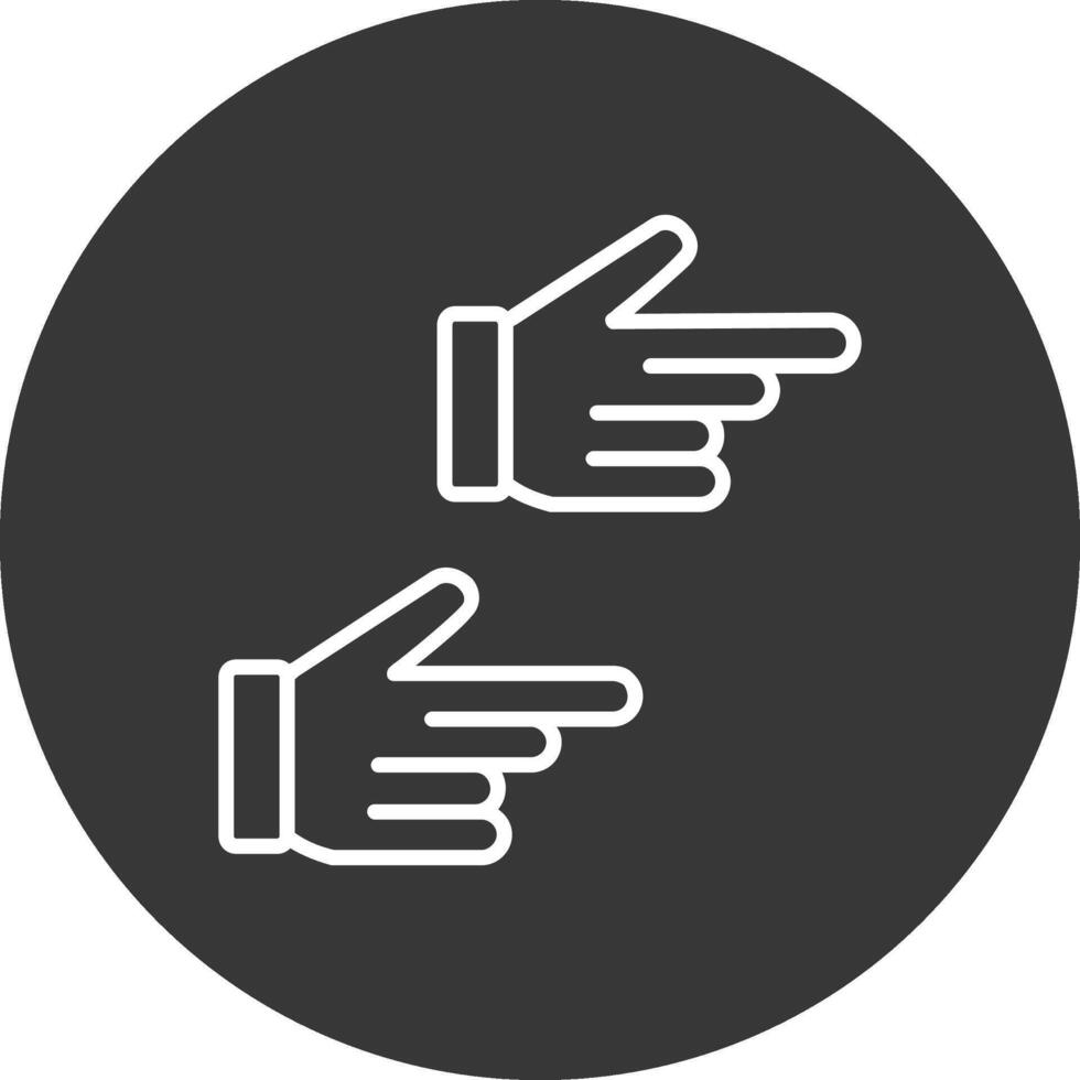 Pointing Right Line Inverted Icon Design vector