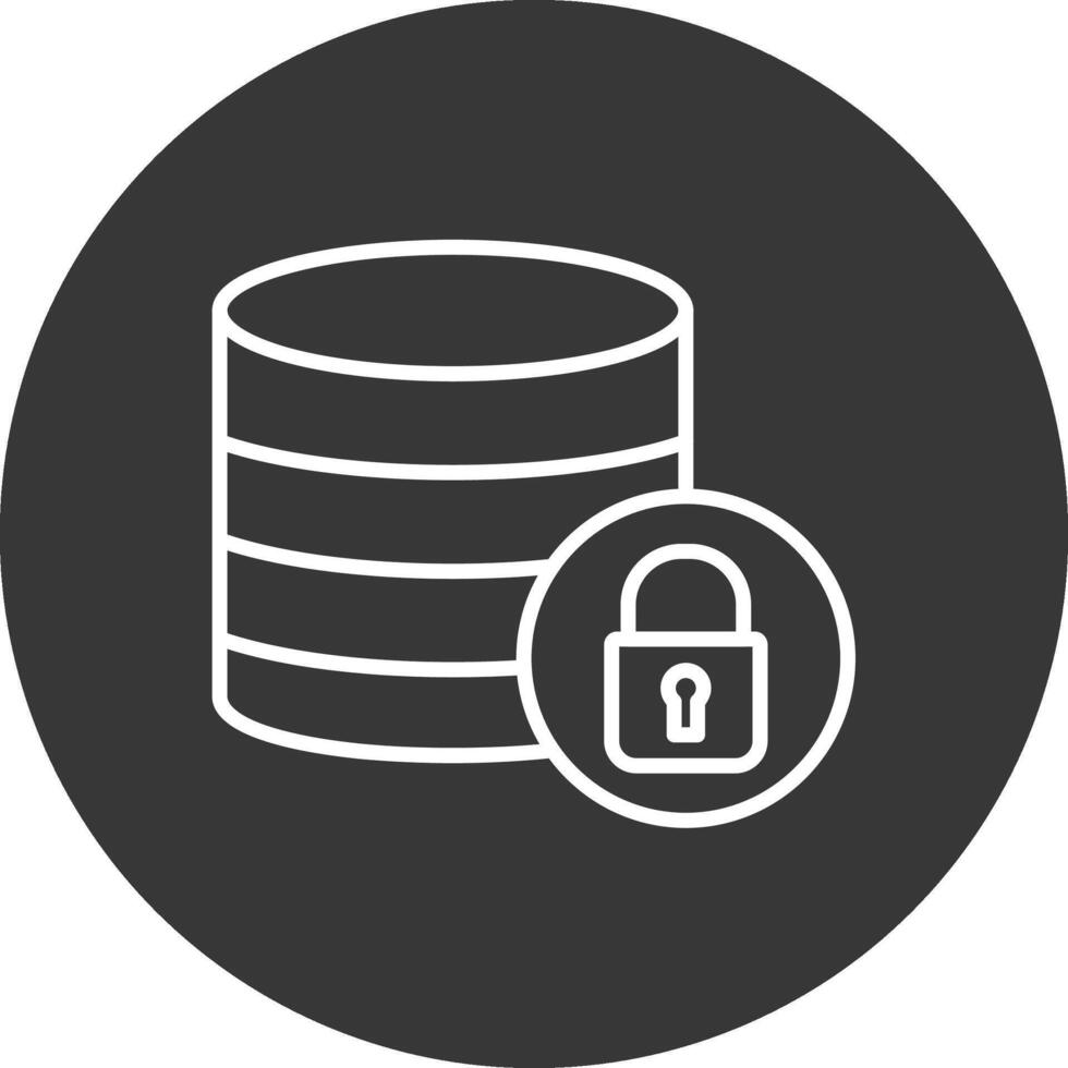 secure Database Line Inverted Icon Design vector