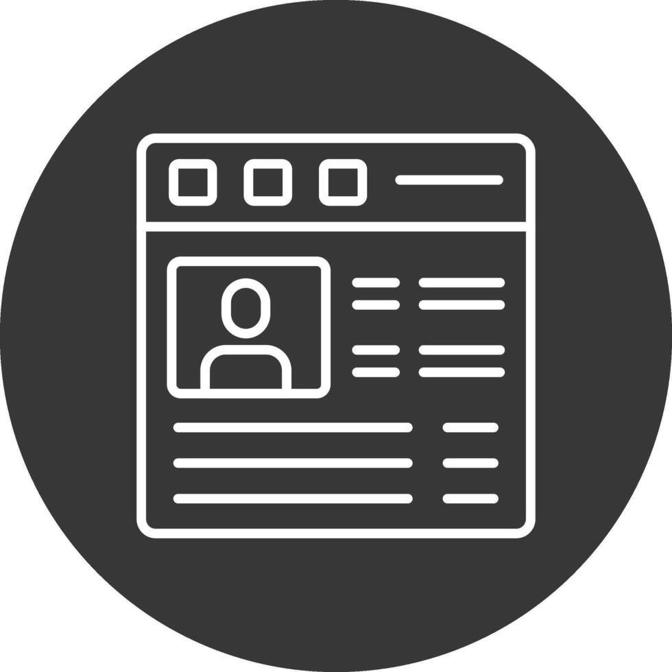 User Profile Line Inverted Icon Design vector