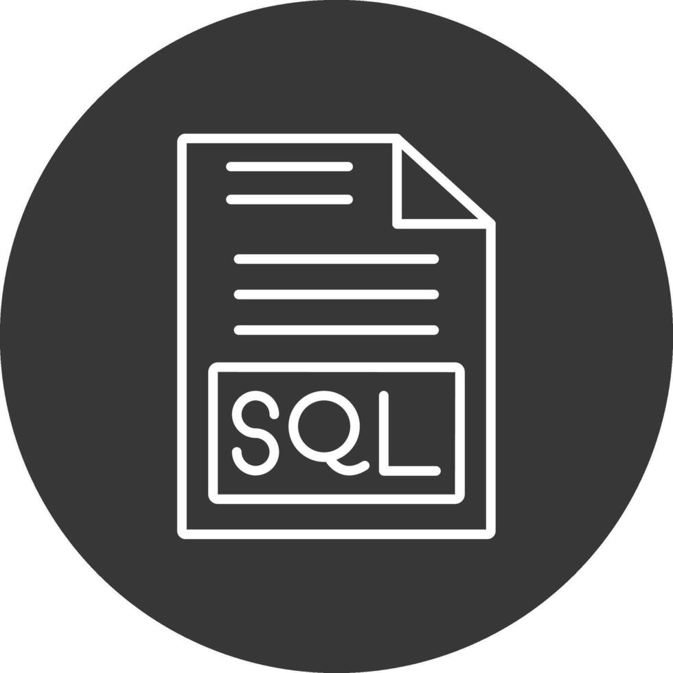 Sql Line Inverted Icon Design vector