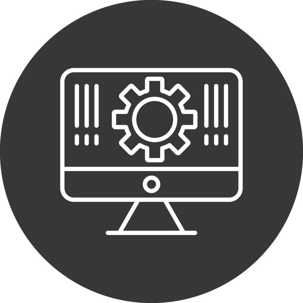 Monitor Line Inverted Icon Design vector