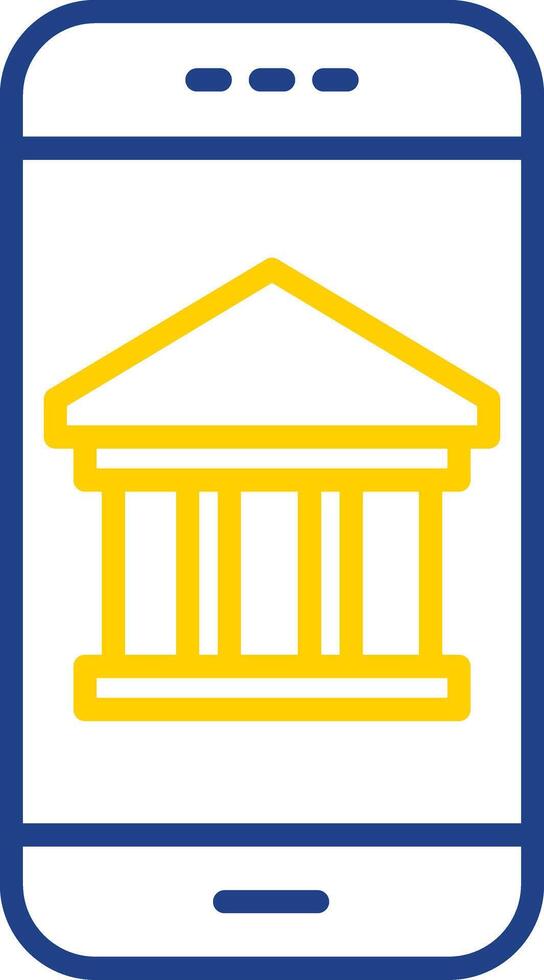 Mobile Banking Line Two Colour Icon Design vector