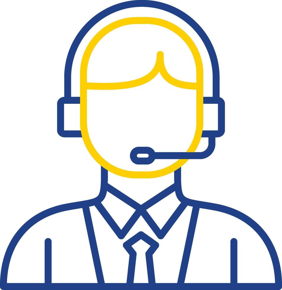 Customer Service Line Two Colour Icon Design vector
