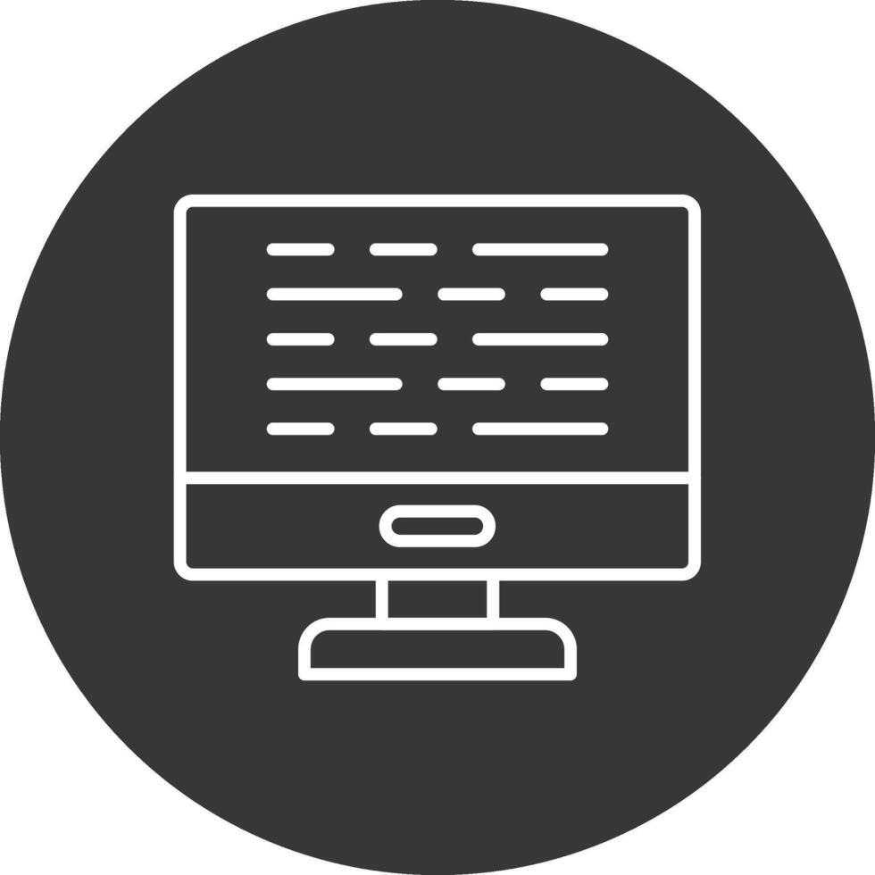 Computer Line Inverted Icon Design vector