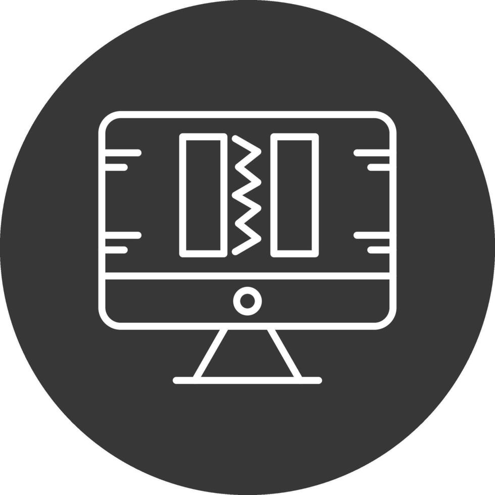 Broken Code Line Inverted Icon Design vector