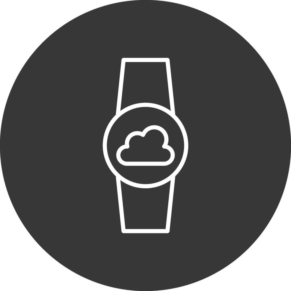 reloj inteligente línea invertido icono diseño vector