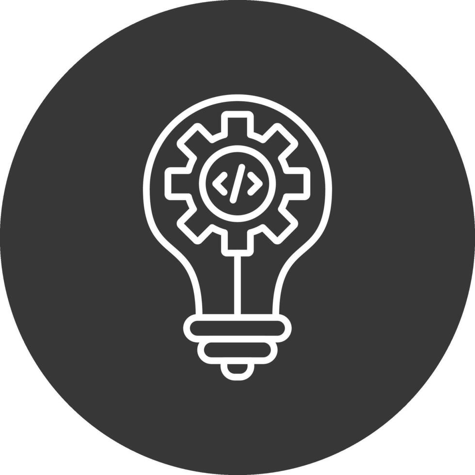 idea línea invertido icono diseño vector